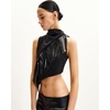 image:imageJW PEI Womens Adeline Asymmetric Fringe Sueded TopBlack