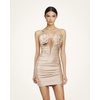 image:imageJW PEI Womens Bailee Floral Applique and Ruched Tube Mini DressApricot