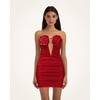 image:imageJW PEI Womens Bailee Floral Applique and Ruched Tube Mini DressRed