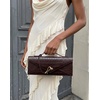 image:imageJW PEI Womens Celeste Woven Textured Envelope Top Handle BagDark Brown Croc