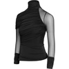image:imageJW PEI Womens Ella Sheer Ruched Turtleneck TopBlack