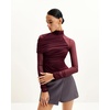 image:imageJW PEI Womens Ella Sheer Ruched Turtleneck TopBurgundy