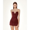 image:imageJW PEI Womens Eva Spaghetti Strap Sueded DressBurgundy