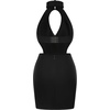 image:imageJW PEI Womens Gabriella Belted Cutout Halter Mini DressBlack