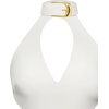 image:imageJW PEI Womens Gabriella Belted Cutout Halter Mini DressIvory