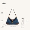 image:imageJW PEI Womens Jayla Metal Pendant Embellished Shoulder BagBlue Denim