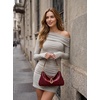 image:imageJW PEI Womens Jayla Metal Pendant Embellished Shoulder BagRed Croc