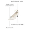 image:imageJW PEI Womens Jewel Buckle Kitten Heels PumpsWhite