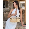 image:imageJW PEI Womens Maeve Dachshund Metal Charm Tote BagBrown Faux Straw