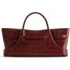 image:imageJW PEI Womens Maeve Dachshund Metal Charm Tote BagBurgundy Croc