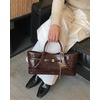 image:imageJW PEI Womens Maeve Dachshund Metal Charm Tote BagDark Brown Croc