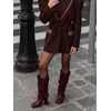 image:imageJW PEI Womens Reyna Square Toe Platform Knit BootsClaret Red