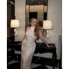 image:imageJW PEI Womens Uliana Floral Lace Halterneck Maxi DressWhite
