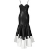 image:imageJW PEI Womens Zora Lace Trim Leather DressBlack