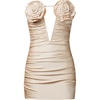 image:imageJW PEI Womens Bailee Floral Applique and Ruched Tube Mini DressApricot