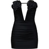 image:imageJW PEI Womens Bailee Floral Applique and Ruched Tube Mini DressBlack