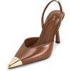 image:imageJW PEI Womens Savannah Gold Tipped Slingback PumpsBrown
