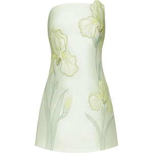 image:imageJW PEI Womens 3D Floral Appliqu Strapless Mini DressGreen Iris