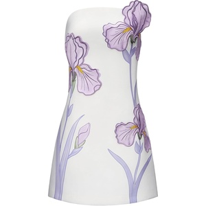 image:imageJW PEI Womens 3D Floral Appliqu Strapless Mini DressPurple Iris
