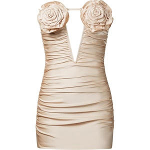 image:imageJW PEI Womens Bailee Floral Applique and Ruched Tube Mini DressApricot