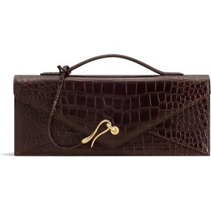 image:imageJW PEI Womens Celeste Woven Textured Envelope Top Handle BagDark Brown Croc