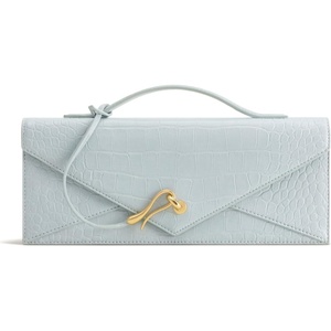 image:imageJW PEI Womens Celeste Woven Textured Envelope Top Handle BagLight Blue Croc