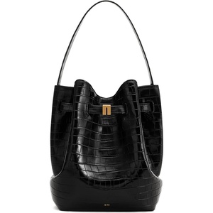 image:imageJW PEI Womens Clara Lock Accent Bucket Shoulder BagBlack Croc