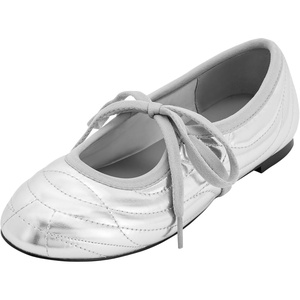 image:imageJW PEI Womens Erika Topstitching Laceup Ballet FlatsSilver