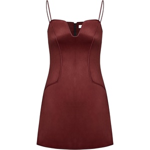 image:imageJW PEI Womens Eva Spaghetti Strap Sueded DressBurgundy