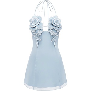 image:imageJW PEI Womens Flower Embroidered Mini DressBlue