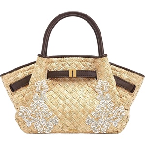 image:imageJW PEI Womens Hana Mini Tote BagBrown Faux Straw Beading