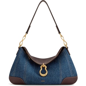 image:imageJW PEI Womens Jayla Metal Pendant Embellished Shoulder BagBlue Denim