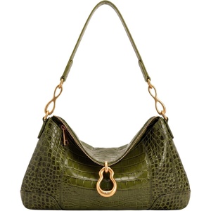 image:imageJW PEI Womens Jayla Metal Pendant Embellished Shoulder BagGreen Croc