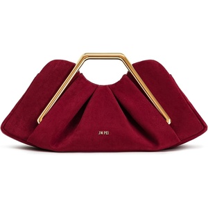 image:imageJW PEI Womens Lila Metal Frame ClutchRed Faux Suede
