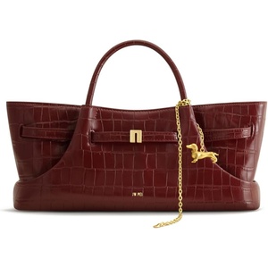 image:imageJW PEI Womens Maeve Dachshund Metal Charm Tote BagBurgundy Croc