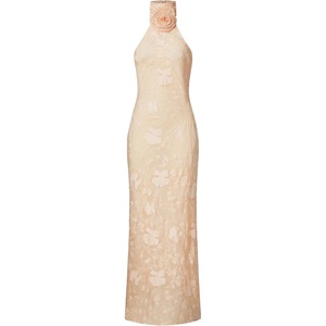 image:imageJW PEI Womens Uliana Floral Lace Halterneck Maxi DressPink Beige