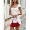 image:imageJW PEI Womens Amelia Faux Suede Pleated Shoulder BagRed
