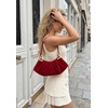 image:imageJW PEI Womens Amelia Faux Suede Pleated Shoulder BagRed