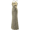 image:imageJW PEI Womens Araminta Sequined Gown with Floral DetailsGold