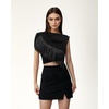image:imageJW PEI Womens Ariana Asymmetric Fringe Sueded TopBlack