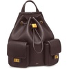 image:imageJW PEI Womens Avery Pebbled Drawstring Utility BackpackSolid Dark Brown