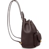 image:imageJW PEI Womens Avery Pebbled Drawstring Utility BackpackSolid Dark Brown