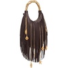 image:imageJW PEI Womens Chloe Metal Handle Fringe Top HandbagDark Brown