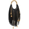 image:imageJW PEI Womens Chloe Metal Handle Fringe Top HandbagSolid Black