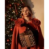 image:imageJW PEI Womens Clara Floral Applique Cape CoatRed