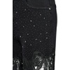 image:imageJW PEI Womens Embroidery High Rise Wide Leg Lace Denim Jeans with RhinestoneBlack