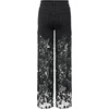 image:imageJW PEI Womens Embroidery High Rise Wide Leg Lace Denim Jeans with RhinestoneBlack