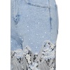 image:imageJW PEI Womens Embroidery High Rise Wide Leg Lace Denim Jeans with RhinestoneLight Blue