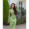 image:imageJW PEI Womens Emerald Dragonfly Sheer Mesh GownGreen