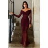image:imageJW PEI Womens Emily Elegant OffShoulder Ruched GownRed